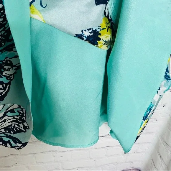 J. Crew Turquoise Blue Aquatic Floral Silk Dress Size Women’s Size 4 - Picture 9 of 13